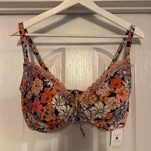 Floral bikini top 38DD underwire